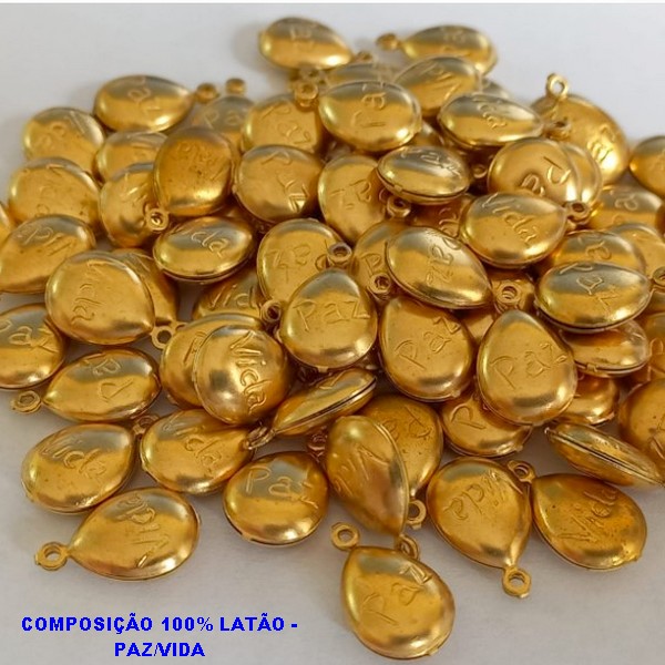ACESSÓRIO BRUTO PRONTO PARA BANHO (CX19) -  (E460\2) GOTA PAZ VIDA VENDIDA POR UNIDADE COMPOSIÇÃO LATÃO - PESO 0,6GR - TAMANHO 13X8MM BRU000855