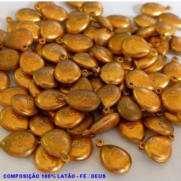 ACESSÓRIO BRUTO PRONTO PARA BANHO (CX19) -  (E460\3) GOTA FÉ DEUS VENDIDA POR UNIDADE COMPOSIÇÃO LATÃO - PESO 0,6GR - TAMANHO 13X8MM BRU000856