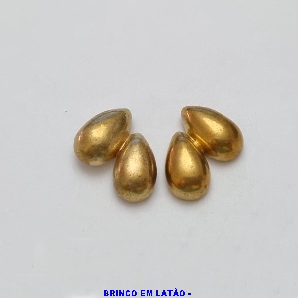 BRINCO NO BRUTO PRONTO PARA O BANHO LATÃO -  FORMATO GOTA 14X10MM- PESO TOTAL 3,3GR - BRU100345A