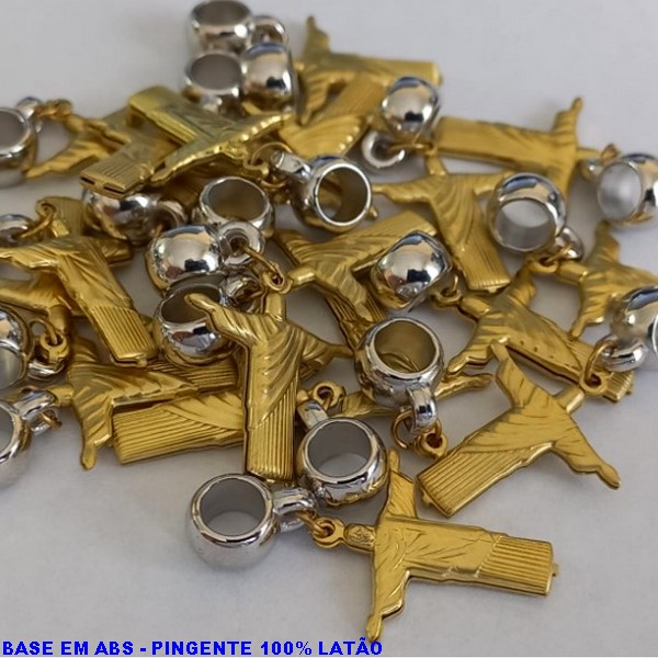 ACESSORIO NO BRUTO PRONTO PARA O BANHO PINGENTE CRISTO REDENTOR(392)32MM - BERLOQUE PARA PULSEIRA SIMILAR A PANDORA(PEÇA VENDIDA POR UNIDADE) - PESO 1,6GR - BRU000863