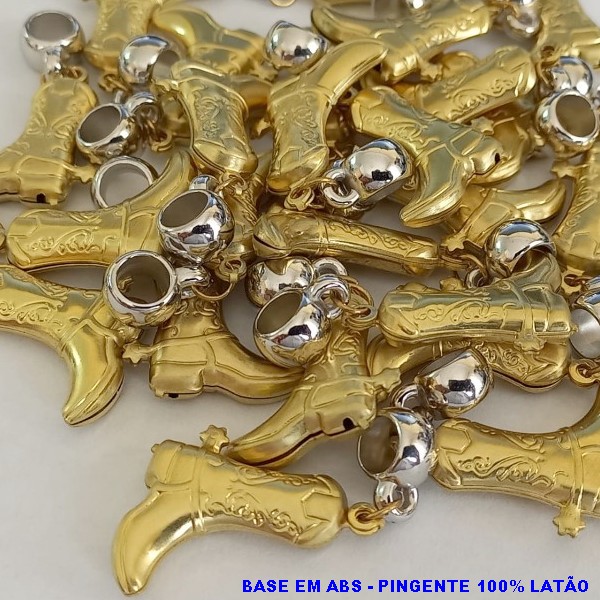 ACESSORIO NO BRUTO PRONTO PARA O BANHO PINGENTE  BOTA COWBOY(643)36MM - BERLOQUE PARA PULSEIRA SIMILAR A PANDORA(PEÇA VENDIDA POR UNIDADE) - PESO 1,8GR - BRU000865