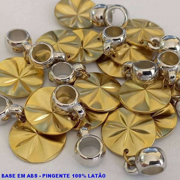 ACESSORIO NO BRUTO PRONTO PARA O BANHO PINGENTE REDONDO TEXTURA ORGÂNICA (5118) 25MM - BERLOQUE PARA PULSEIRA SIMILAR A PANDORA(PEÇA VENDIDA POR UNIDADE) - PESO 1,3GR - BRU000866