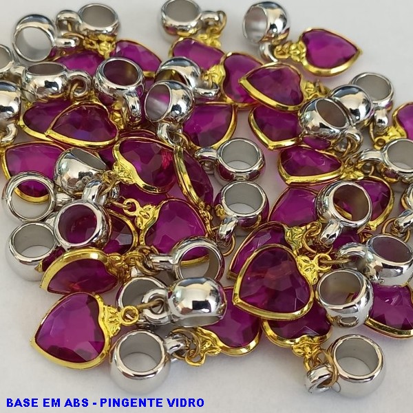ACESSORIO NO BRUTO PRONTO PARA O BANHO PINGENTE CORAÇÃO CRISTAL 25MM - BERLOQUE PARA PULSEIRA SIMILAR A PANDORA(PEÇA VENDIDA POR UNIDADE) - PESO 0,7GR - BRU000868