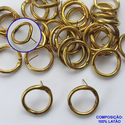 BRINCO NO BRUTO PRONTO PARA O BANHO - 100%LATÃO CÍRCULO 23MM - PESO TOTAL 3,2GR - BRU100359A