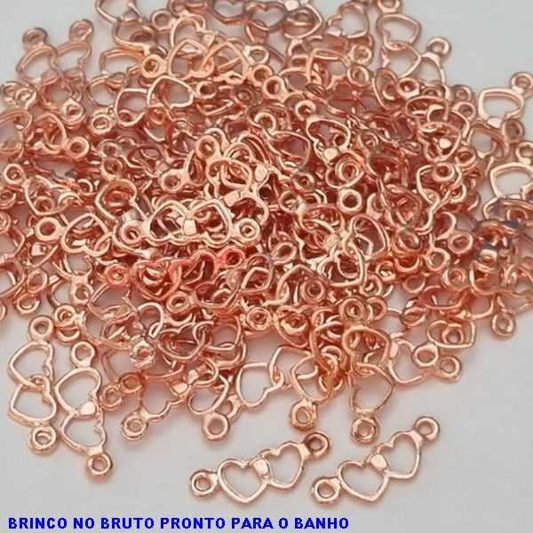 ACESSORIO  NO BRUTO PRONTO PARA O BANHO - CORAÇÃO DUPLO  - PESO TOTAL 0,3GR -TAMANHO 20MM BRU000874