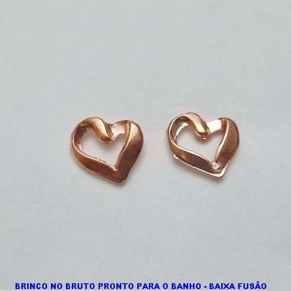 BRINCO NO BRUTO PRONTO PARA O BANHO- CORAÇÃO TAMANHO 10MM PESO 1,2GR - BRU100386A