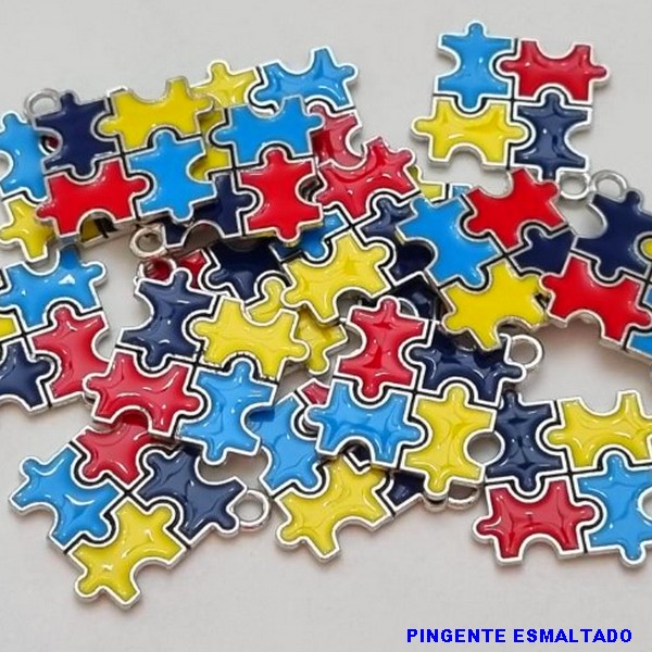 ACESSORIO NO BRUTO PRONTO PARA O BANHO(PINGENTE ESMALTADO) " AUTISMO " - TAMANHO (17MM) PESO 2,4GR - VENDIDO POR UNIDADE - BRU000880