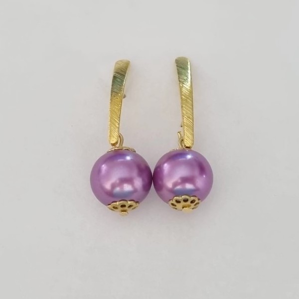 BRINCO BRUTO PARA BANHO(CX87) BASE LISA BOLA ROXA (12MM) TAMANHO COM A BASE 36MM - PESO 6,4GR -  BRU100444A