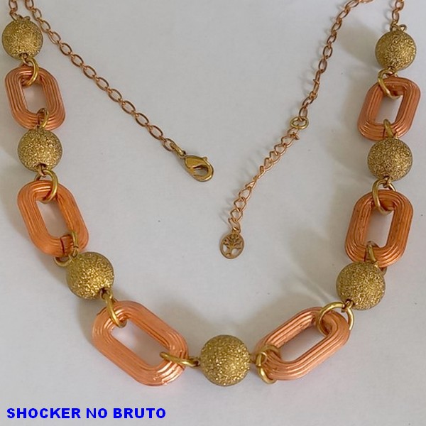 SHOCKER NO BRUTO PRONTO PARA O BANHO - COM BOLAS DE LATÃO DIAMANTADA DE 10MM+ELOS DE CORRENTE DE DE2X1CM - PESO TOTAL - PESO TOTAL 12GR - BRU7380