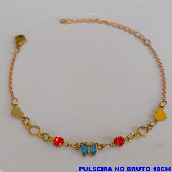 PULSEIRA NO BRUTO PRONTO PARA O BANHO -COM ACESSORIOS CRISTAL SUPER DELICADA - PESO TOTAL 1,,5GR  - BRU2083