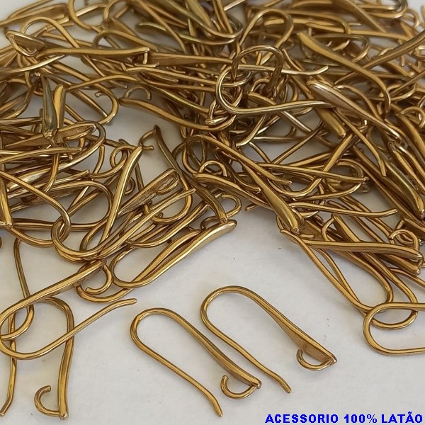 ACESSORIO NO BRUTO PRONTO PARA O BANHO(CX125) - BASE DE BRINCO TIPO ANZOL - (VENDIDA POR PAR) PESO DO PAR0,5GR - BRU000907