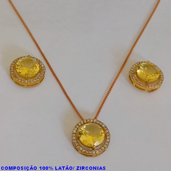 CONJUNTO NO BRUTO PRONTO PARA O BANHO COM CORRENTE VENEZIANA 45CM+EXTENSOR BRINCO E BASE EM ALTA FUSÃO CRAVEJADA E  ZIRCONIA DE 10X10MM - PESO 8.2GR - BRU1083