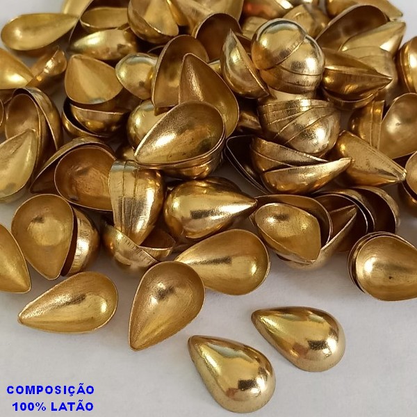 ACESSORIO SEM FURO PARA SOLDA - GOTA 10X15MM - COMPOSIÇAO 100% LATÃO - VENDIDO POR UNIDADE - PESO DA UNIDADE  0,5GR - BRU000911