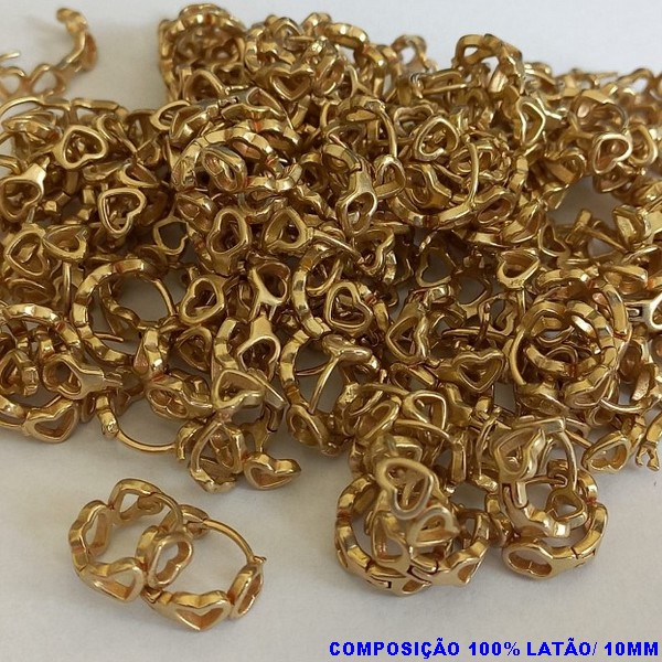 BRINCO NO BRUTO PRONTO PARA O BANHO(CX59)- BRINCO DE ARGOLINHA DE PRESSÃO(TRANQUETA)  PESO TOTAL 0,7GR -TAMANHO 10MM -BRU2580