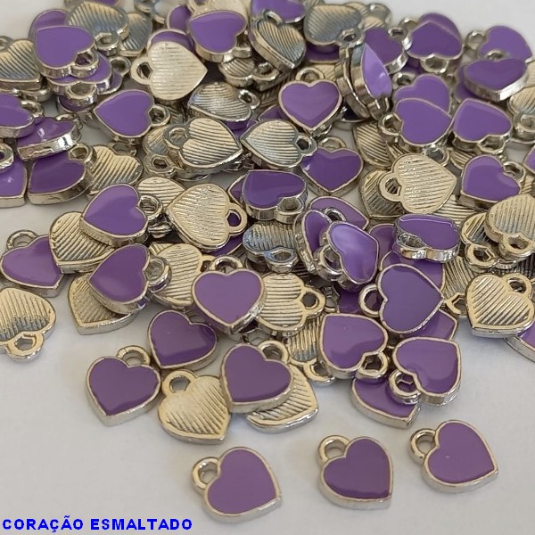 ACESSÓRIO NO BRUTO PRONTO PARA O BANHO -CORAÇÃO ESMALTADO 6MM   - ESMALTADO  - PESO 0,2GR - BRU000936