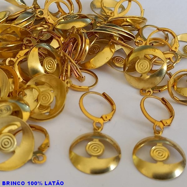 BRINCO BRUTO PARA BANHO(CX100) 100% LATÃO(E1645) ARGOLINHA DE PRESÃO - PESO TOTAL 1,8GR - PINGENTE TAMANHO 18MM - BRU4830