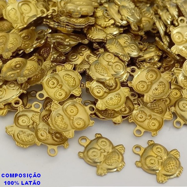 ACESSORIO NO BRUTO PRONTO PARA BANHO (CX18)-  (E2220) CORUJA VENDIDA POR UNIDADE COMPOSIÇÃO LATÃO - PESO 0,5GR - TAMANHO 10MM BRU000206