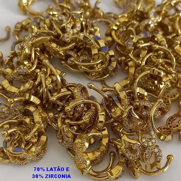 BRINCO BRUTO PARA BANHO(CX126) EAR CUFF PEDRAS ZIRCÔNIAS TAMANHO 12MM (VENDIDO UNIDADE)- PESO 0,6GR -  BRU1786