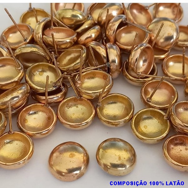 BRINCO NO BRUTO PRONTO PARA O BANHO -(COMPOSIÇÃO 100% LATÃO) TAMANHO 12MM(1,2CM) PESO DO PAR 2,9GR - BRU6223A