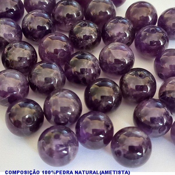 ACESSORIO NO BRUTO PRONTO PARA O BANHO (CX25) -COMPOSIÇÃO 100% PEDRA NATURAL(AMETISTA) - VENDAS POR UNIDADES - TAMANHO 10MM  FURRO PASSANTE -PESO DA UNIDADE 1,8GR - BRU000955