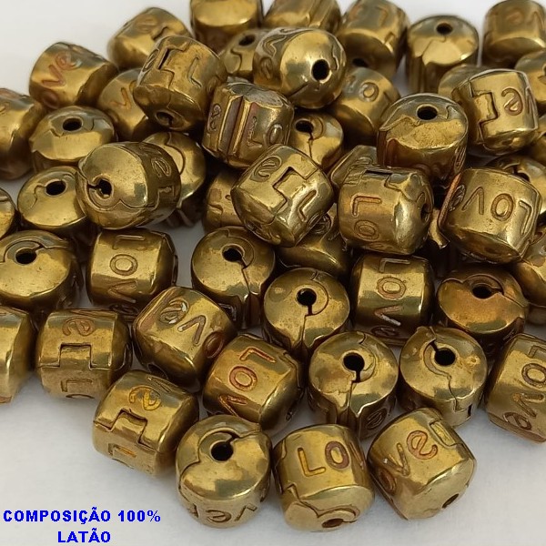 ACESSÓRIO NO BRUTO PRONTO PARA O BANHO FECHO PANDORA(CX52) FORMATO REDONDO (ESCRITO LOVE)-  PARA PULSEIRA SIMILAR A PANDORA(PEÇA VENDIDA POR UNIDADE - PESO  2,1GR - BRU000961