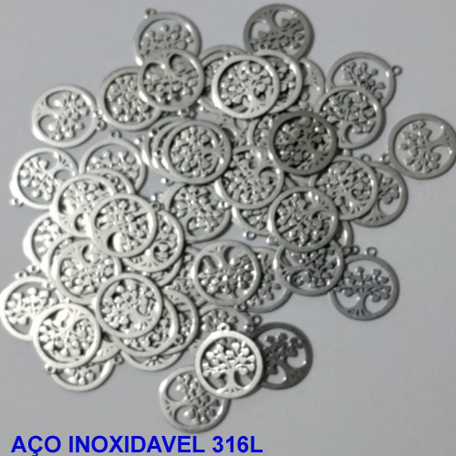 ACESSÓRIO EM AÇO INOXIDÁVEL 316L  - ÁRVORE DA VIDA 12MM COMPOSIÇÃO 100% AÇO INOXIDÁVEL - AÇO000913