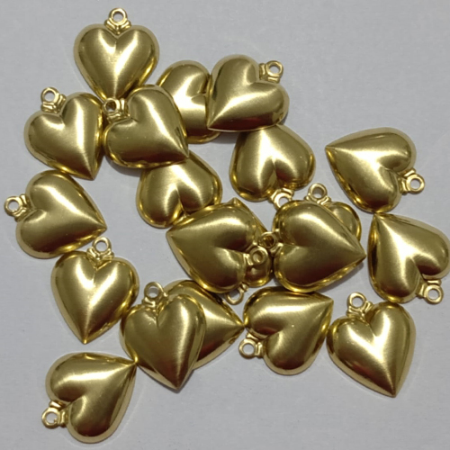 ACESSÓRIO NO BRUTO PRONTO PARA O BANHO - (4257 ) CORAÇÃO METADE LISO DOURADO (PEÇA VENDIDA POR UNIDADE)- TAMANHO 14.5MM - PESO TOTAL 0.4GR - BRU000975