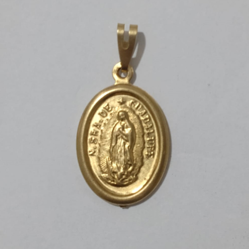PINGENTE NO BRUTO PRONTO PARA O BANHO - PINGENTE DE NOSSA SENHORA DE GUARDALUPE - TAMANHO: 28.0MM - PESO: 1.9GR - BRU8892