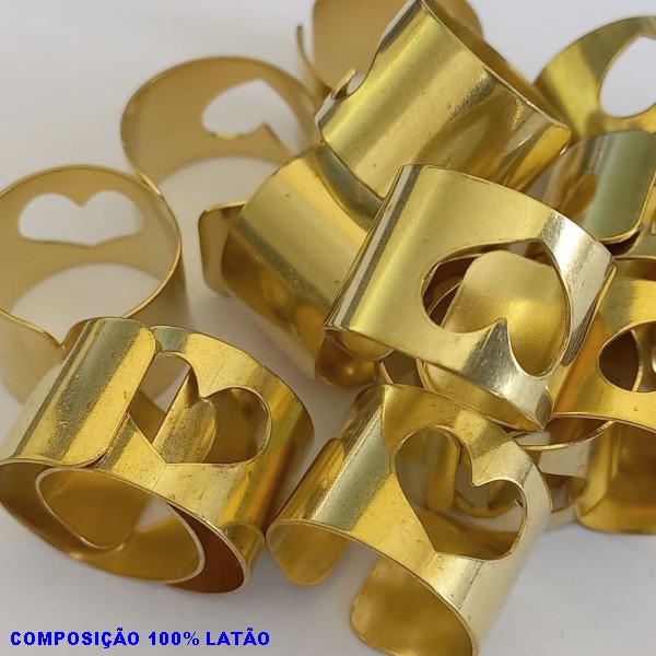 ANEL NO BRUTO PRONTO PARA O BANHO (CX34) - AJUSTAVEL - COM CORAÇÃO VASADO  PESO DA UNIDADE 2,7GR - BRU000973
