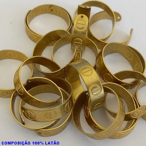 ANEL NO BRUTO PRONTO PARA O BANHO(CX34) - AJUSTAVEL - COM CORAÇÃO VASADO (CAROL 3.2994) PESO DA UNIDADE 1.2GR - BRU000974