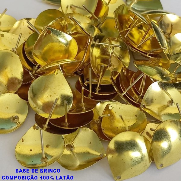 ACESSÓRIO NO BRUTO PRONTO PARA O BANHO -(V1878) BASE PARA BRINCO COM PINO LATÃO  - PESO DO PAR 1,5GR - TAMANHO 17MM - VALOR DO PAR BRUTO -BRU000977