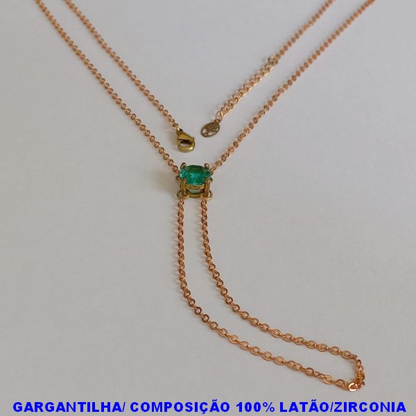 GARGANTILHA NO BRUTO PRONTO PARA O BANHO - COM CORRENTE CADEADO - COM FECHO LAGOSTA MAIS EXTENSOR - TAMANHO TOTAL 50CM - PESO TOTAL 3,4GR - PEDRA DE ZIRCONIA COM BASE EM ALTA FUSÃO - BRU0610A