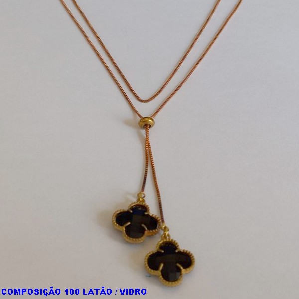 GARGANTILHA NO BRUTO PRONTO PARA O BANHO - COM CORRENTE VENEZIANA DE 70CM -" TIPO GRAVATINHA " - COM DUAS PEDRA  - PESO TOTAL 5,8GR - BRU4671C