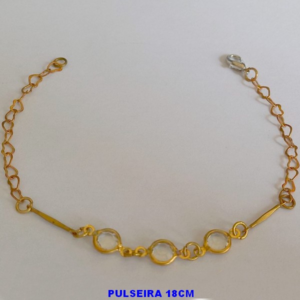 PULSEIRA NO BRUTO PRONTO PARA O BANHO(CX98)- PULSEIRA FEMININA   - TAMANHO 18CM - PESO 2.1GR E FECHO LAGOSTA - BRU4693A