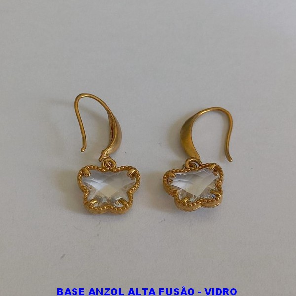 BRINCO NO BRUTO PRONTO PARA BANHO  - BASE ANZOL  - PINGENTE VAN CLEFF DE CORAÇÃO - PESO TOTAL 2,4GR - (PINGENTE TAMANHO 12MM - BRU2452A
