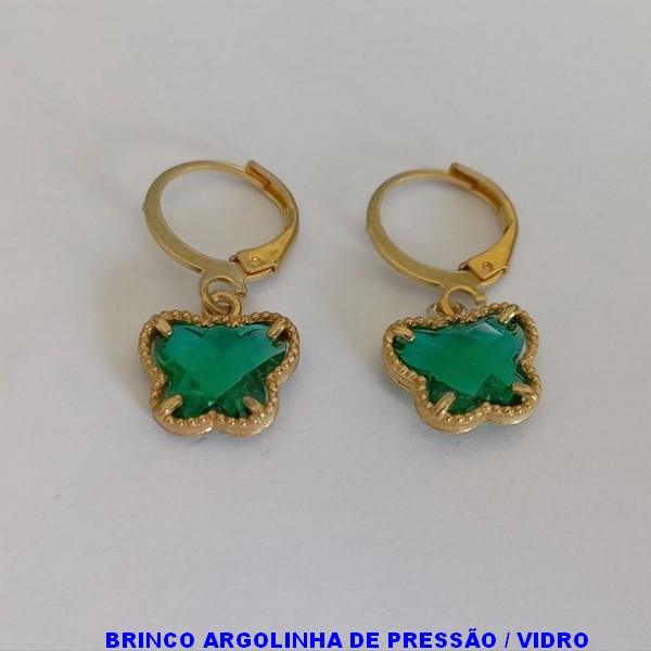 BRINCO NO BRUTO PRONTO PARA BANHO  - BASE  ARGOLINHA DE PRESSÃO  - PINGENTE VAN CLEFF DE BORBOLETA - PESO TOTAL 2,4GR - (PINGENTE TAMANHO 12MM - BRU2430A