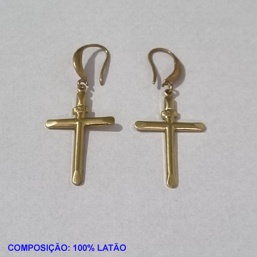 BRINCO BRUTO PRONTO PARA BANHO BASE ANZOL (32) CRUZ ESTAMPADA 30MM - PESO TOTAL 2,4GR - BRU001048A