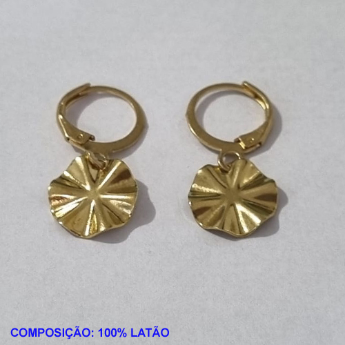 BRINCO BRUTO PRONTO PARA BANHO ARGOLA PRESSÃO (E1921) REDONDO TEXTURA ORGÂNICA 12MM- PESO TOTAL 1,5GR - BRU001054A