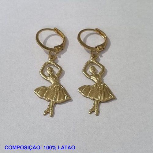 BRINCO BRUTO PRONTO PARA BANHO ARGOLA PRESSÃO (479) BAILARINA 25MM- PESO TOTAL 2,3GR - BRU001060A