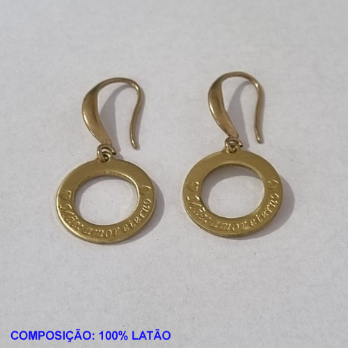 BRINCO BRUTO PRONTO PARA BANHO BASE ANZOL (4966) REDONDO VAZADO 15MM MÃE AMOR ETERNO- PESO TOTAL 2,5GR - BRU001066A