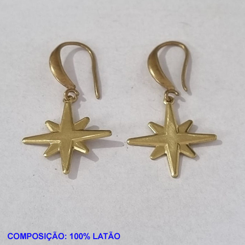 BRINCO BRUTO PRONTO PARA BANHO BASE ANZOL (4616) ESTRELA 18MM LISA- PESO TOTAL 2,0GR - BRU001084A