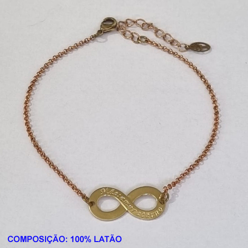 PULSEIRA NO BRUTO PRONTO PARA O BANHO- INFINITO 22MM"MÃE AMOR ETERNO (4969) 18CM +EXTENSOR -PESO TOTAL 2,0GR - BRU001092A