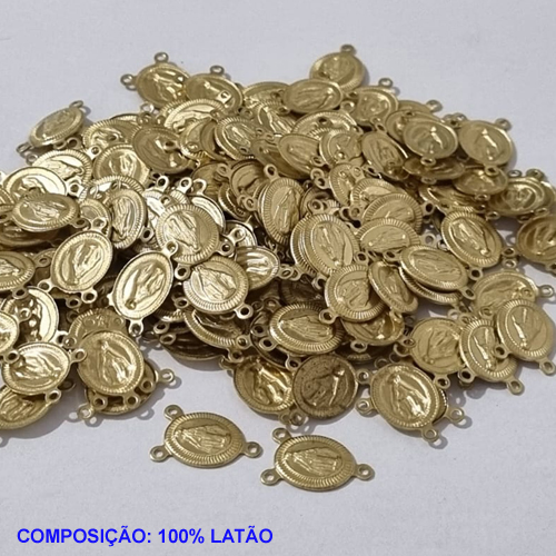 ACESSÓRIO BRUTO PRONTO PARA BANHO -  (E1667)NOSSA SENHORA DAS GRAÇAS VENDIDA POR UNIDADE COMPOSIÇÃO LATÃO - PESO 0,4GR - TAMANHO 15X9MM BRU001003