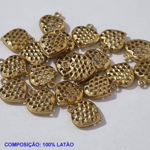 ACESSÓRIO BRUTO PRONTO PARA BANHO (CX13)- CORAÇÃO VAZADO VENDIDA POR UNIDADE COMPOSIÇÃO LATÃO - PESO 0,5GR - TAMANHO 11MM BRU001007