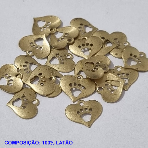 ACESSÓRIO BRUTO PRONTO PARA BANHO (CX16) - CORAÇÃO PATINHA PET (V3664)VENDIDA POR UNIDADE COMPOSIÇÃO LATÃO - PESO 0,3GR - TAMANHO 12MM BRU001010