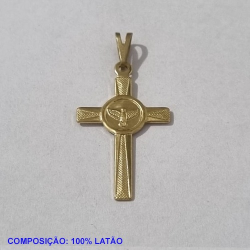 PINGENTE BRUTO PRONTO PARA BANHO  CRUZ ESPÍRITO SANTO(3.2392)16MM PESO TOTAL 0,8GR - BRU001095A