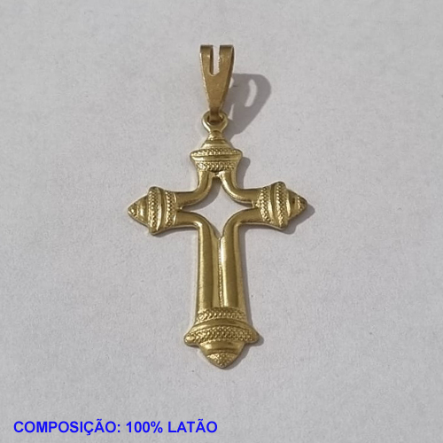 PINGENTE BRUTO PRONTO PARA BANHO  CRUZ COM DETALHES NAS PONTAS (3.2111)20MM PESO TOTAL 1,5GR - BRU001099A