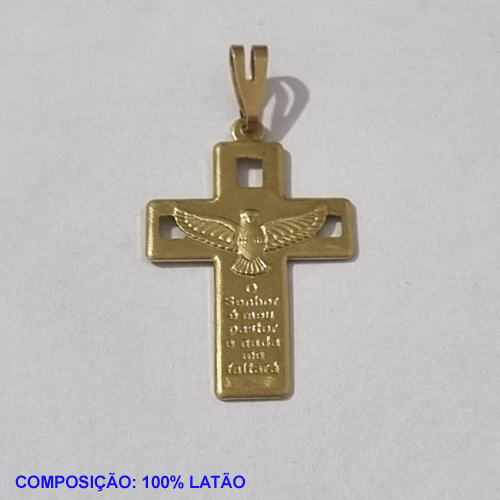 PINGENTE BRUTO PRONTO PARA BANHO  CRUZ ESPÍRITO SANTO (3.1003)20MM PESO TOTAL 1,5GR - BRU001103A