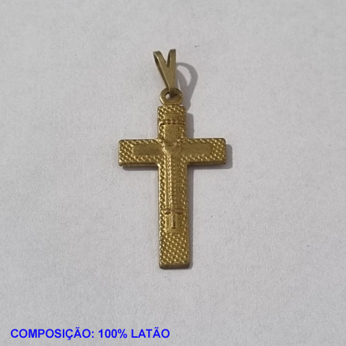 PINGENTE BRUTO PRONTO PARA BANHO  CRUZ DESENHO CRUCIFIXO(3.388)15MM PESO TOTAL 0,9GR - BRU001104A