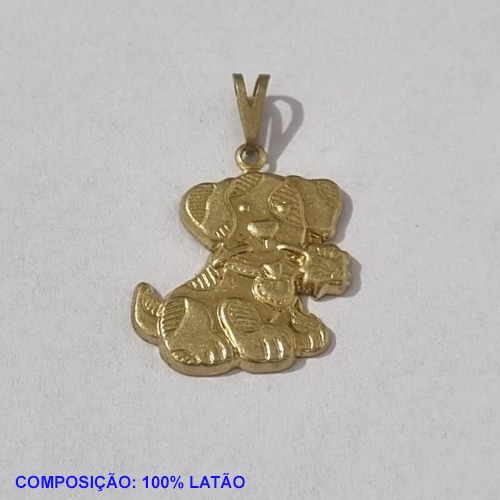 PINGENTE BRUTO PRONTO PARA BANHO CACHORRO(V2263) 18MM PESO TOTAL 1,1GR - BRU001107A